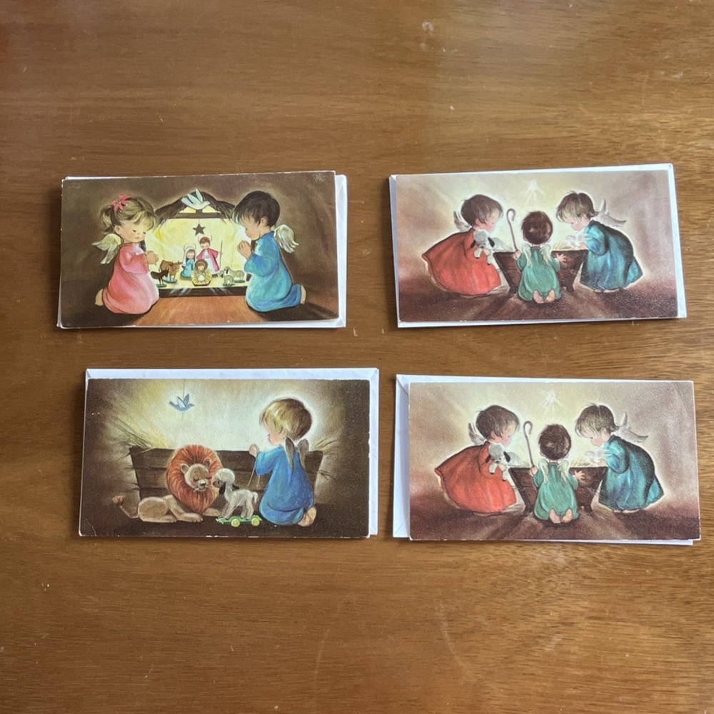 Vintage Christmas Greeting Cards Lot Angels Nativity Theme‎ Assorted Designs